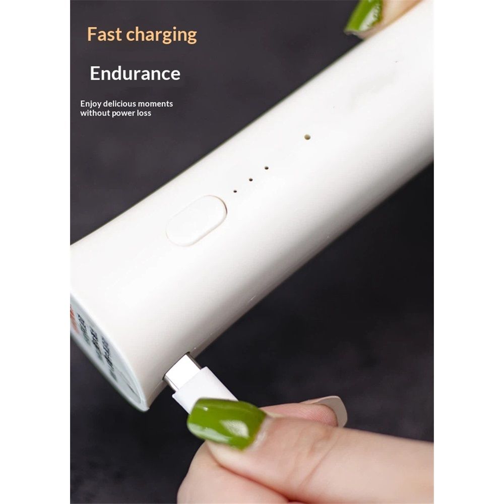 Milk Frother Wand for Coffee, Silent Coffee Foamer Drink Mixer,Handheld Frother Rechargeable Electric Whisk for Latte, Cappuccino, Hot Chocolate, Egg(Home and Travel Set White) - Image 4