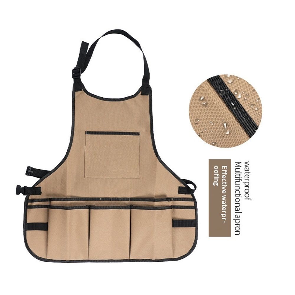 Compact Waterproof Gardening Apron - Tool Organizer for Gardeners, Woodworking & Outdoor Work（ khaki ） - Image 5