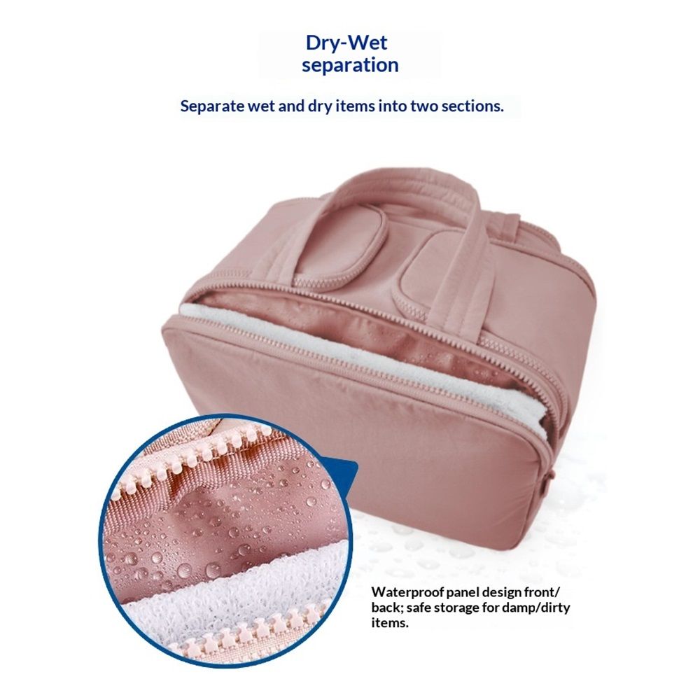 Travel Toiletry Bag – Large Capacity Makeup Organizer, Wet/Dry Separation – Ideal for Business Trips, Gym, Family Vacation, Camping - Image 4