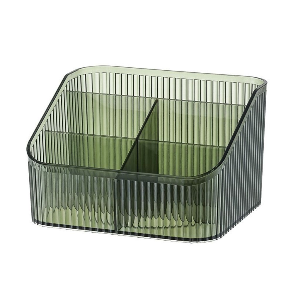 Makeup Organizer Cosmetics Storage Box, Large Capacity Make Up Brush Holder Organizer Vanity Accessories, Bathroom Countertops, Desk Storage Container, Cosmetic Display cases(Green,only box) - Image 1