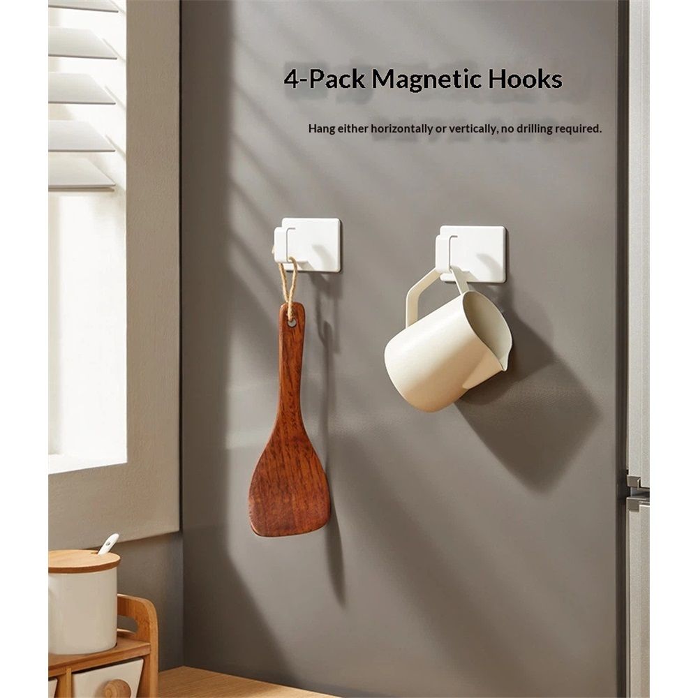 1 set 2 pcs Magnetic Laundry Basket Holder, White, Float, Organize, Organize Bathroom, Kitchen, Entryway, Doors, Cabinets on Smooth Surfaces - Image 4