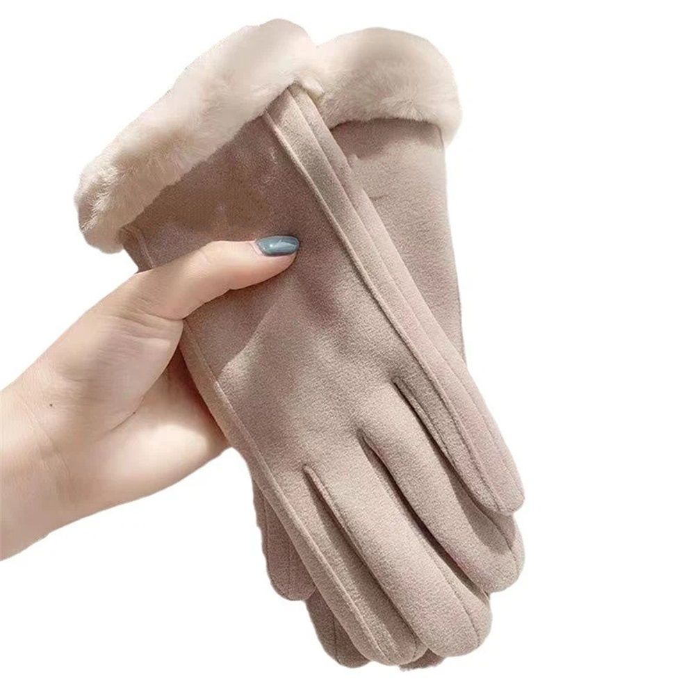 Women's Winter Gloves with Cuffs - Soft, Warm, Touchscreen, Winter Gloves Soft Warm Touchscreen Gloves（khaki） - Image 1