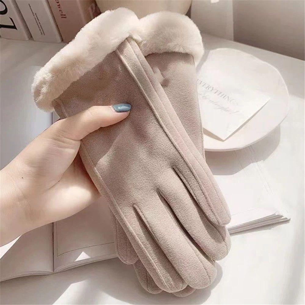 Women's Winter Gloves with Cuffs - Soft, Warm, Touchscreen, Winter Gloves Soft Warm Touchscreen Gloves（khaki） - Image 2