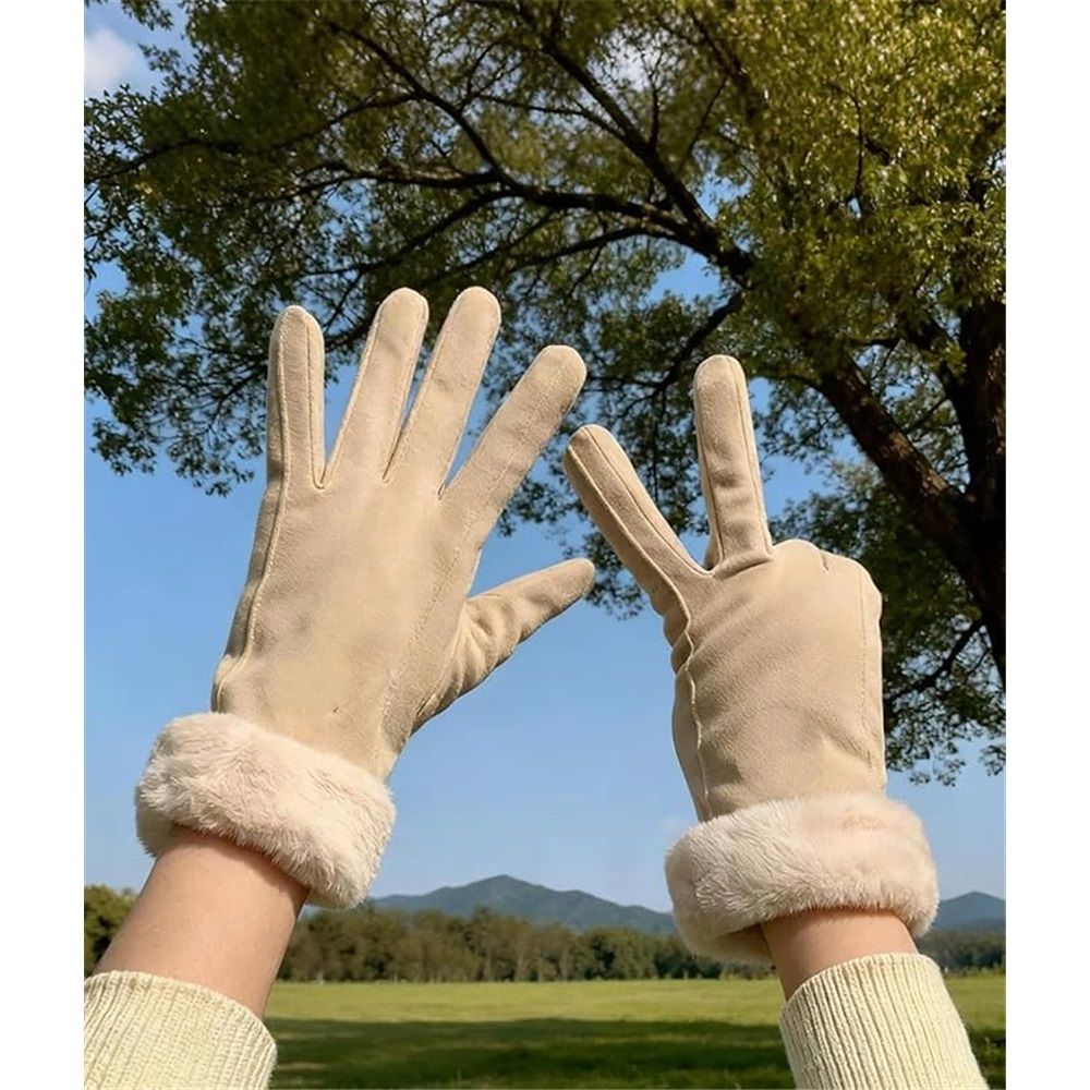 Women's Winter Gloves with Cuffs - Soft, Warm, Touchscreen, Winter Gloves Soft Warm Touchscreen Gloves（khaki） - Image 5