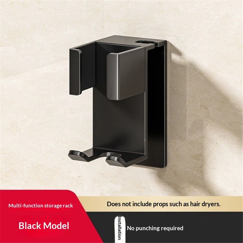Hair Straightener Holder Wall Mounted Blow Dryer Holder, Blow Dryer and Curling Iron Holder, Hair Dryer and Straightener Holder, Bathroom Hair Tools Organizer and Storage (Black) - Image 2
