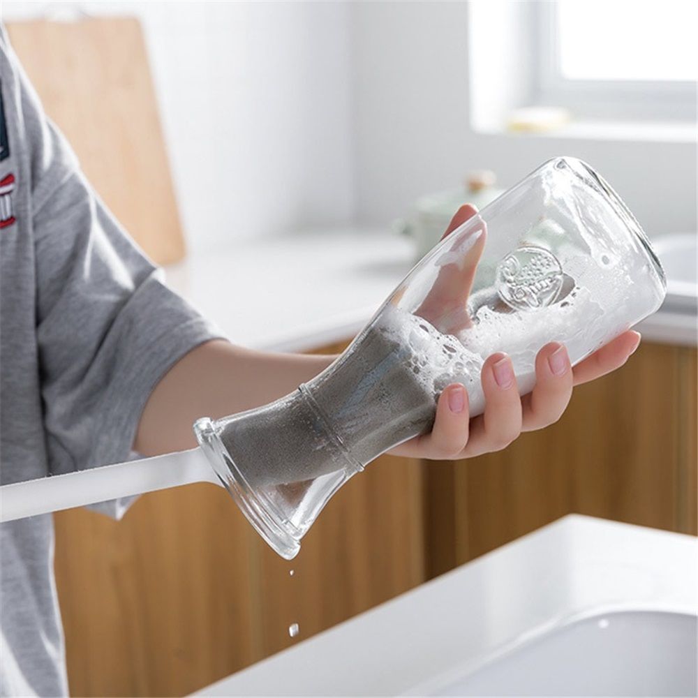 2 pack Long Handle Cleaning Sponge Cup Brush Multifunctional Household Cleaning Brush - Suitable for Cups, Bottles, Glassware（white） - Image 3