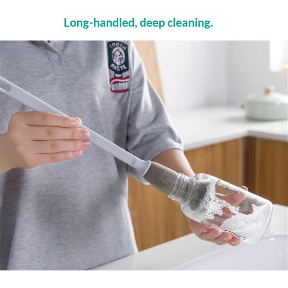 2 pack Long Handle Cleaning Sponge Cup Brush Multifunctional Household Cleaning Brush - Suitable for Cups, Bottles, Glassware（white） - Image 4