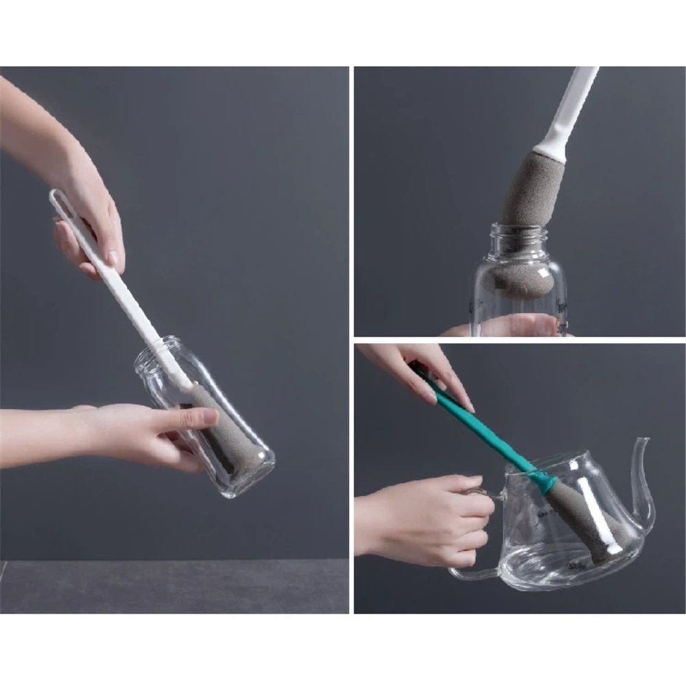 2 pack Long Handle Cleaning Sponge Cup Brush Multifunctional Household Cleaning Brush - Suitable for Cups, Bottles, Glassware（white） - Image 5