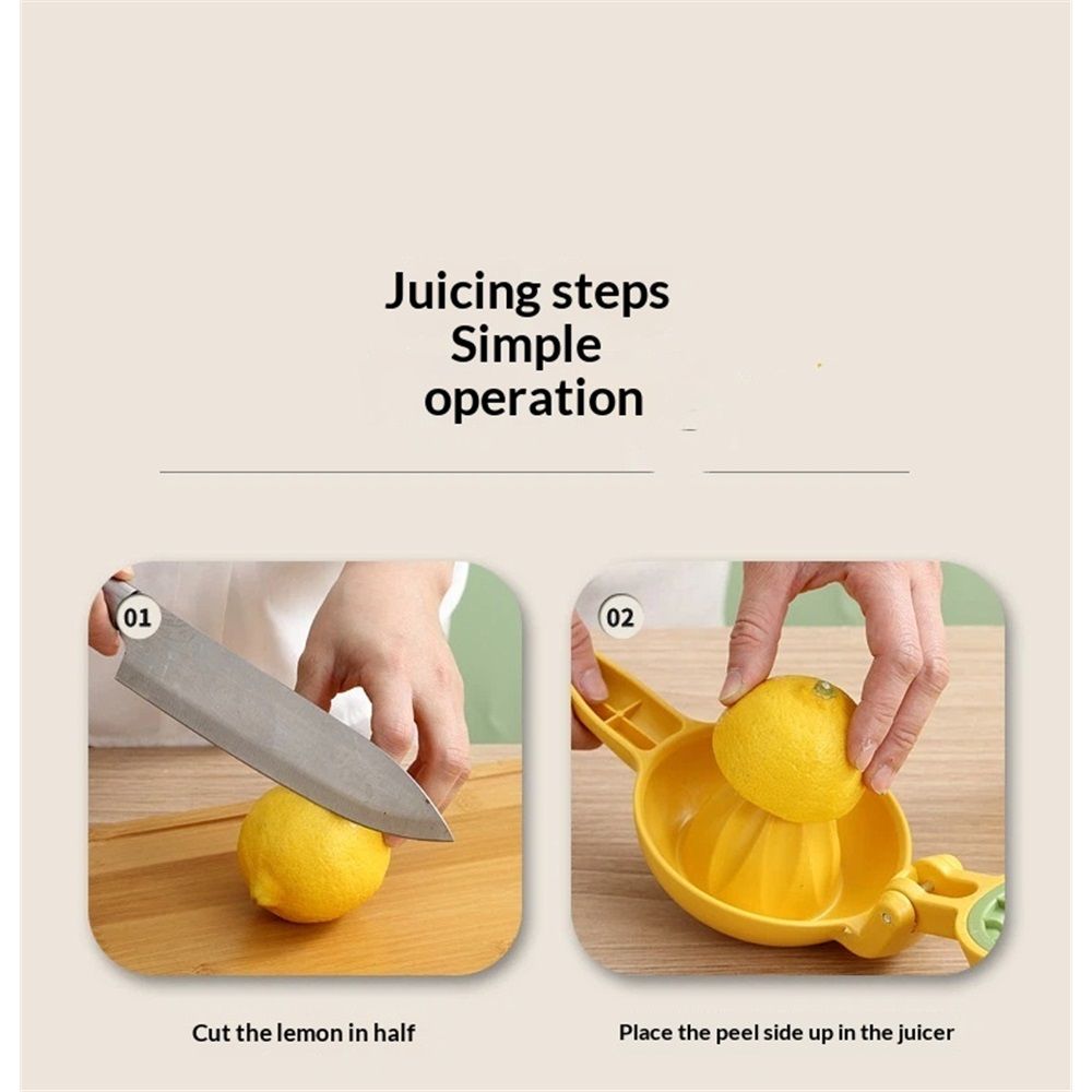Dual-action Citrus Press, Citrus Juice Press Squeezer for Lemons and Limes with Seed Catcher and Pour Spout, Yellow - Image 4