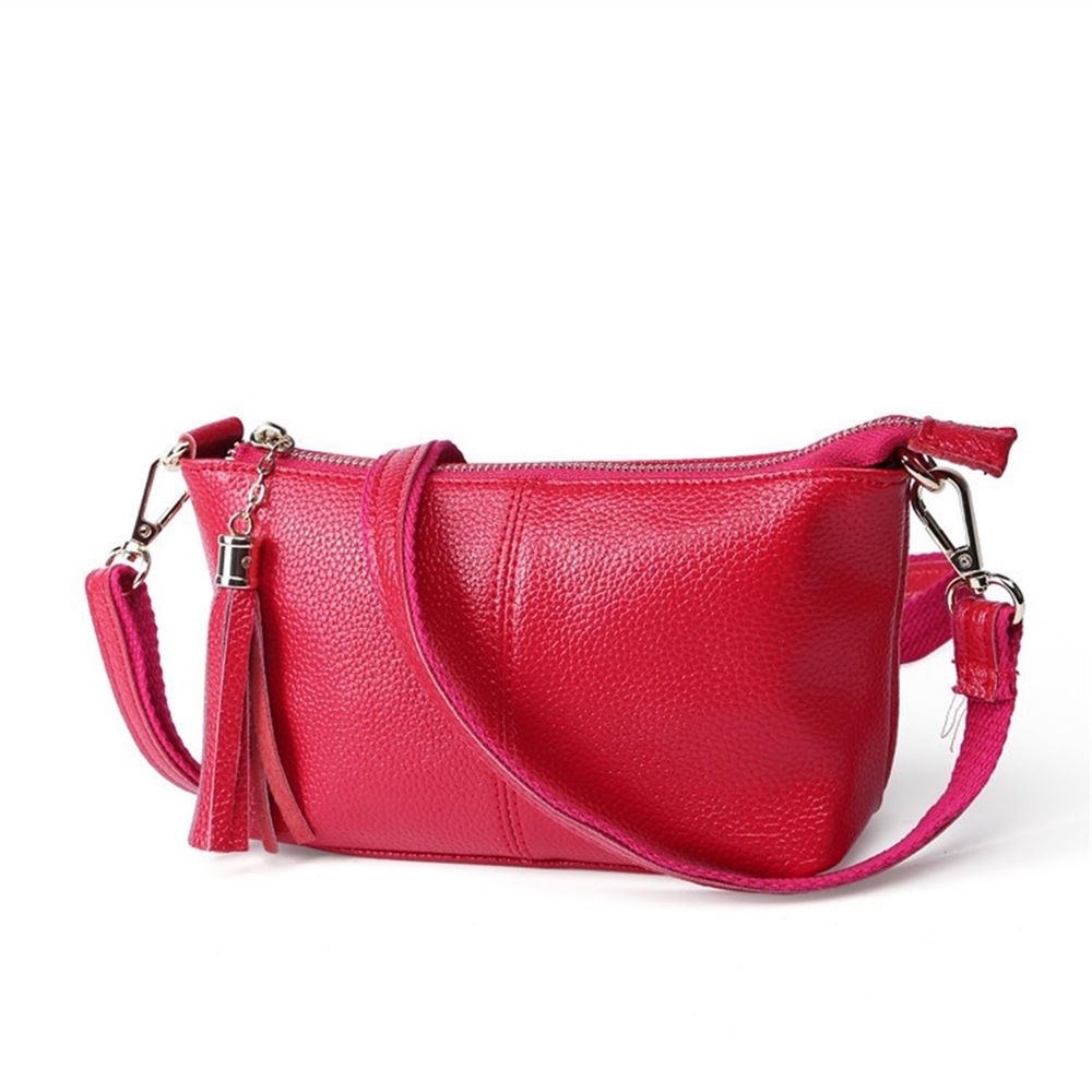 Genuine Leather Wristlet Clutch for Women Ultra-Slim Ladies Credit Card Holder Wallet Purses（rose red） - Image 1