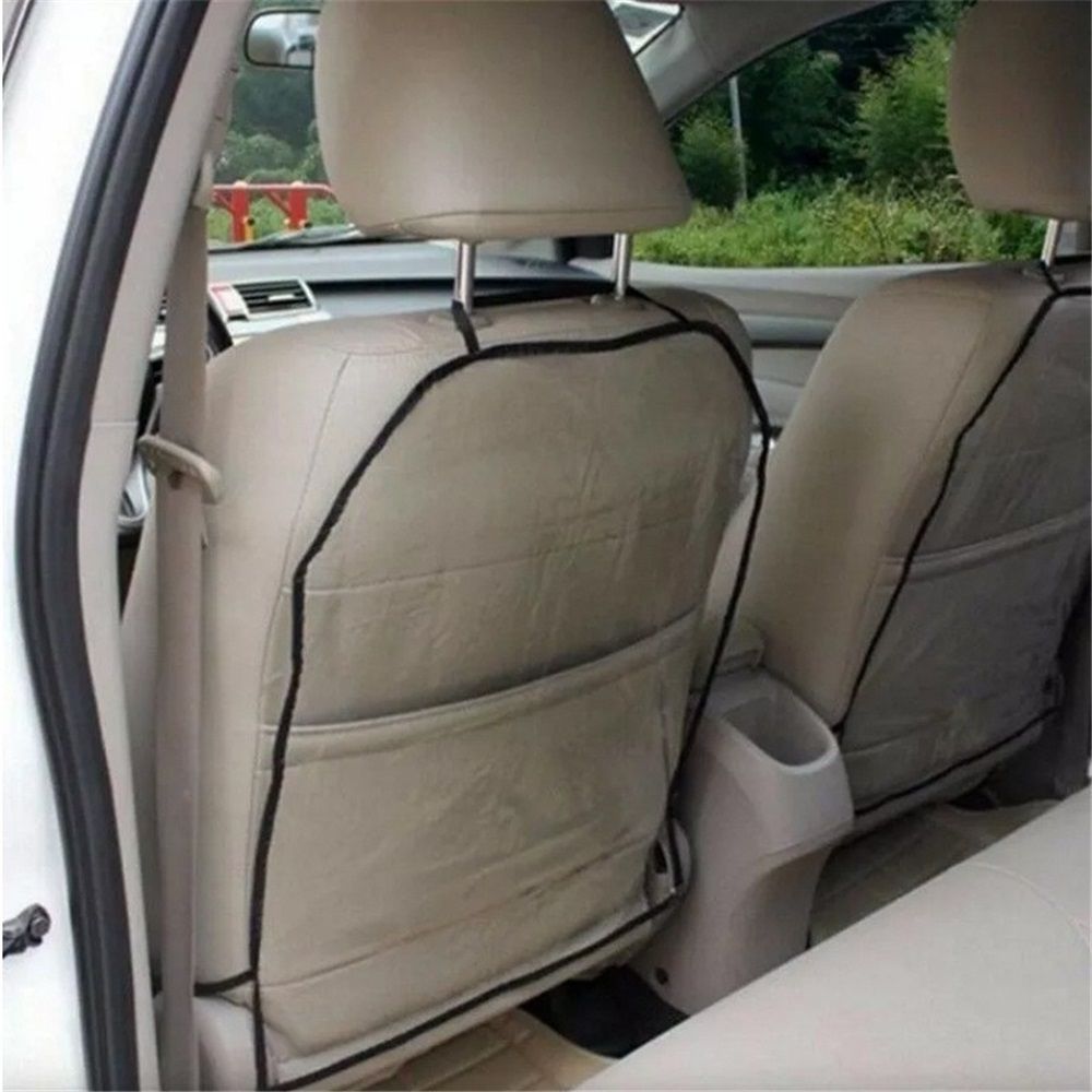 2 pack Car Seat Back Protectors with Adjustable Bottom Strap,for Children Kick Mat Mud Clean Universal Car Seat Back - 2 Pack - Image 4