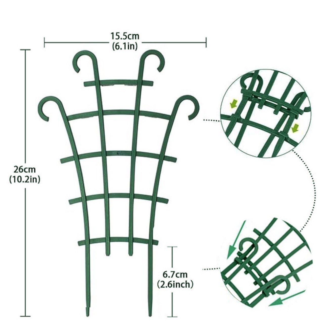 10 Pack Small Trellis for Potted Plants Indoor Outdoor, Tiny Stackable Plastic Climbing Stakes, Mini DIY Garden Support Trellis for Houseplants Vines Vegetables Flowers Stand Frame - Image 3