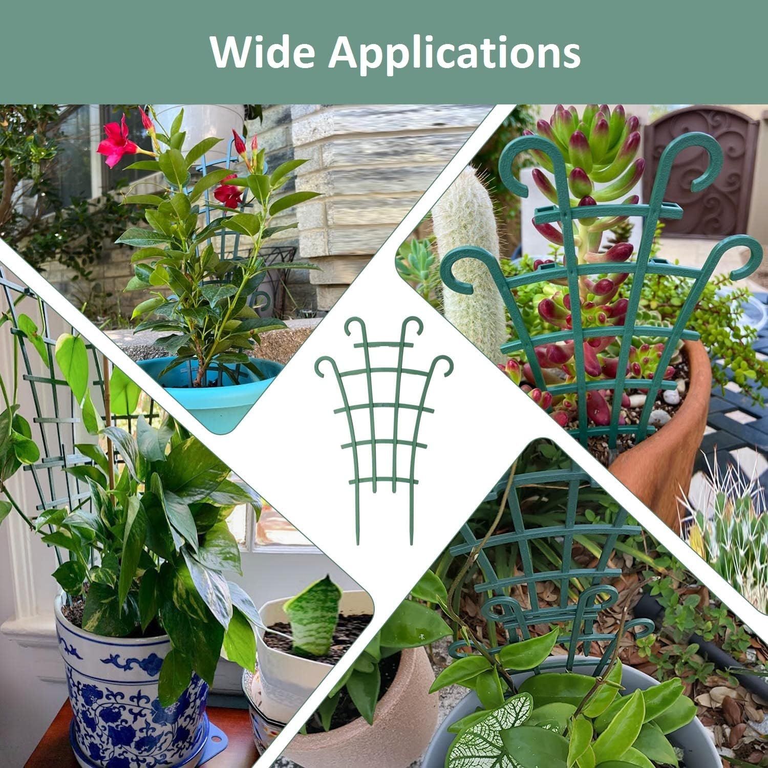 10 Pack Small Trellis for Potted Plants Indoor Outdoor, Tiny Stackable Plastic Climbing Stakes, Mini DIY Garden Support Trellis for Houseplants Vines Vegetables Flowers Stand Frame - Image 5