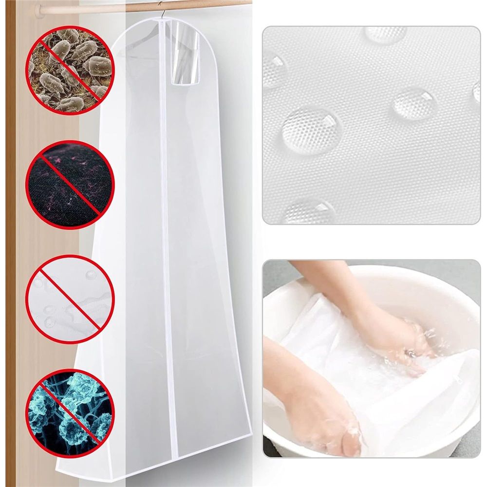 Bridal Bag - Garment Bag for Extra Large Wedding Gowns and Dresses - 60*183cm - for Long Poufy Dress , Breathabl - Image 5