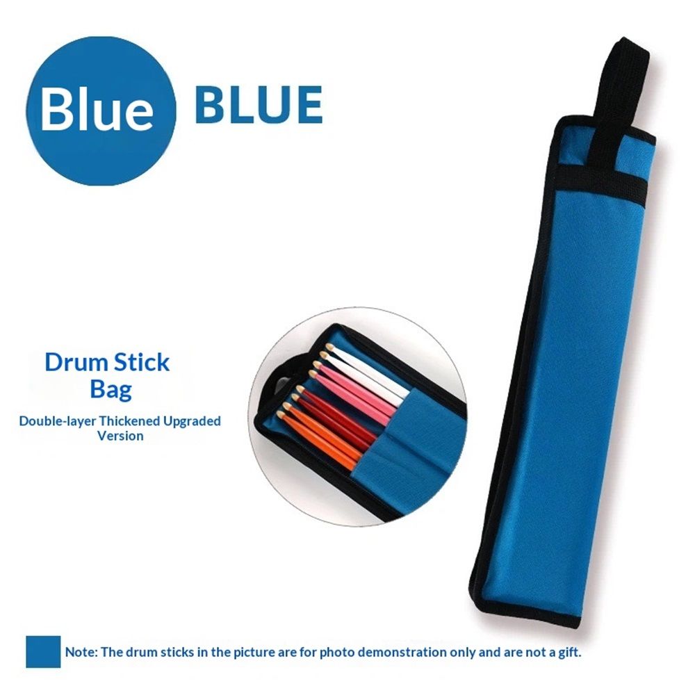 2 pack Drumsticks Bag Drum Sticks Bag Holder Drumstick Percussion Carrying Case Handbag Oxford Bag Gift for Drummers, Beginners in Band (blue,Only bags) - Image 1