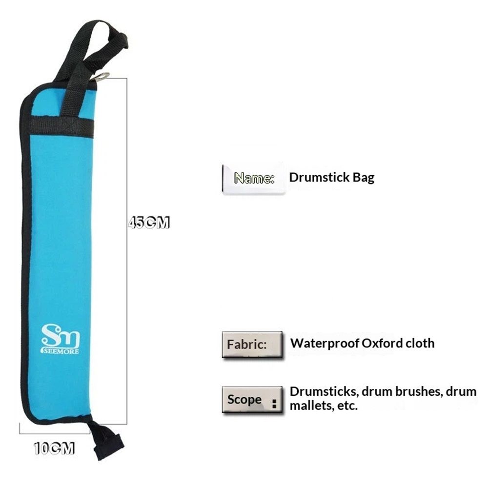 2 pack Drumsticks Bag Drum Sticks Bag Holder Drumstick Percussion Carrying Case Handbag Oxford Bag Gift for Drummers, Beginners in Band (blue,Only bags) - Image 3