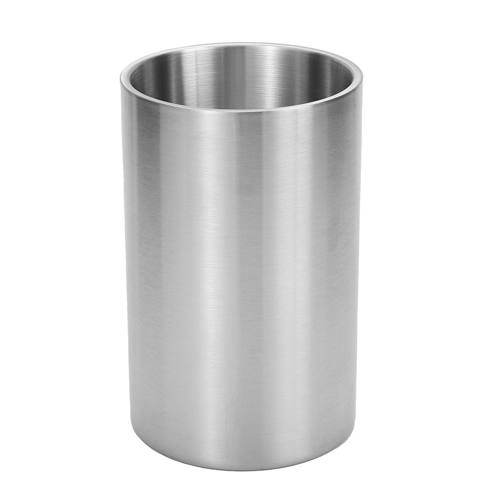Stainless Steel Double Wall Wine Cooler - Insulated Tabletop Wine Chiller for White Wine & Champagne, Fits Most Standard Sized Bottles（1.6L） - Image 1