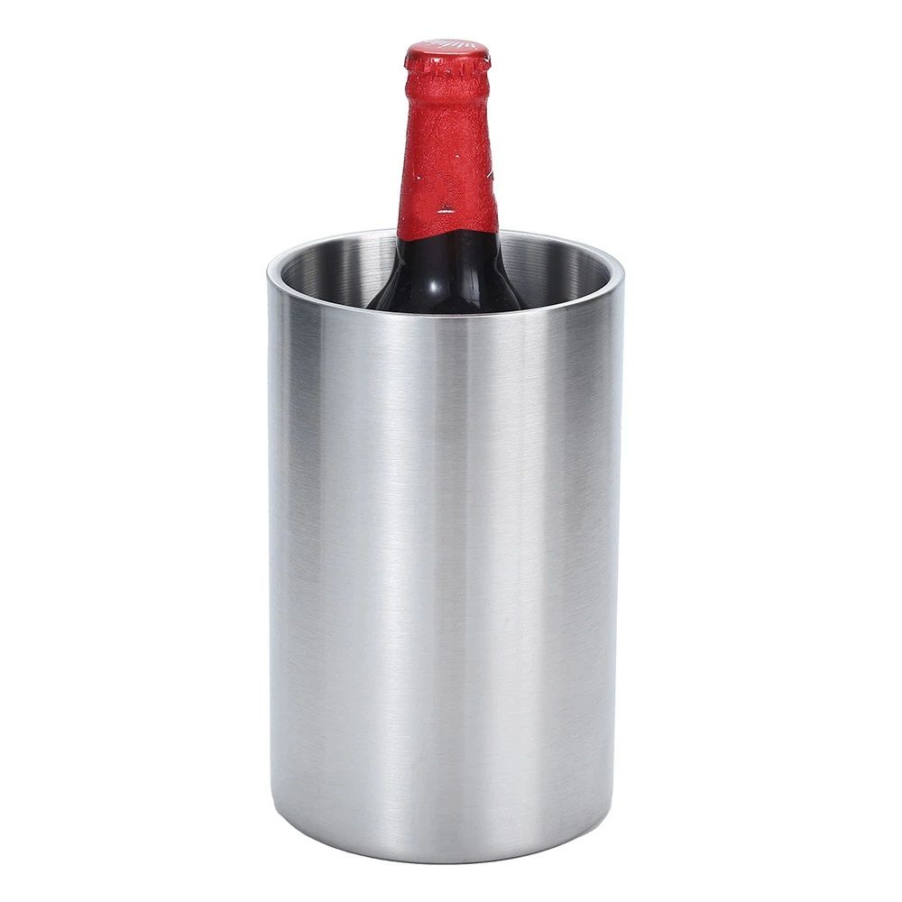 Stainless Steel Double Wall Wine Cooler - Insulated Tabletop Wine Chiller for White Wine & Champagne, Fits Most Standard Sized Bottles（1.6L） - Image 2