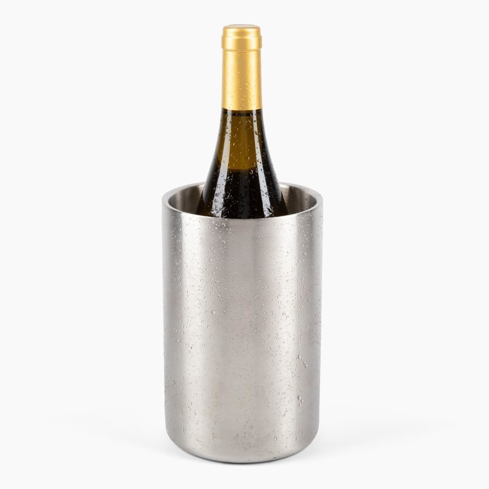Stainless Steel Double Wall Wine Cooler - Insulated Tabletop Wine Chiller for White Wine & Champagne, Fits Most Standard Sized Bottles（1.6L） - Image 5