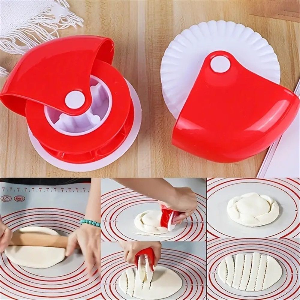 Set of 4,Pastry Wheel Decorator and Cutter, Beautiful Pie Crust, Rolled Pastry Pie Crimper, Baking & Cooking Tool for Apple Pie Crust or Ravioli Pasta - Image 2