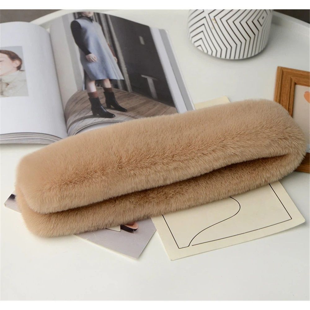Faux Fur Collar Scarf for Women Winter, Fluffy Scarves Neck Shrug for Cold Weather, Faux Fur Cross Scarf Thick Soft Neck Collar Warm Winter Wrap - Image 5