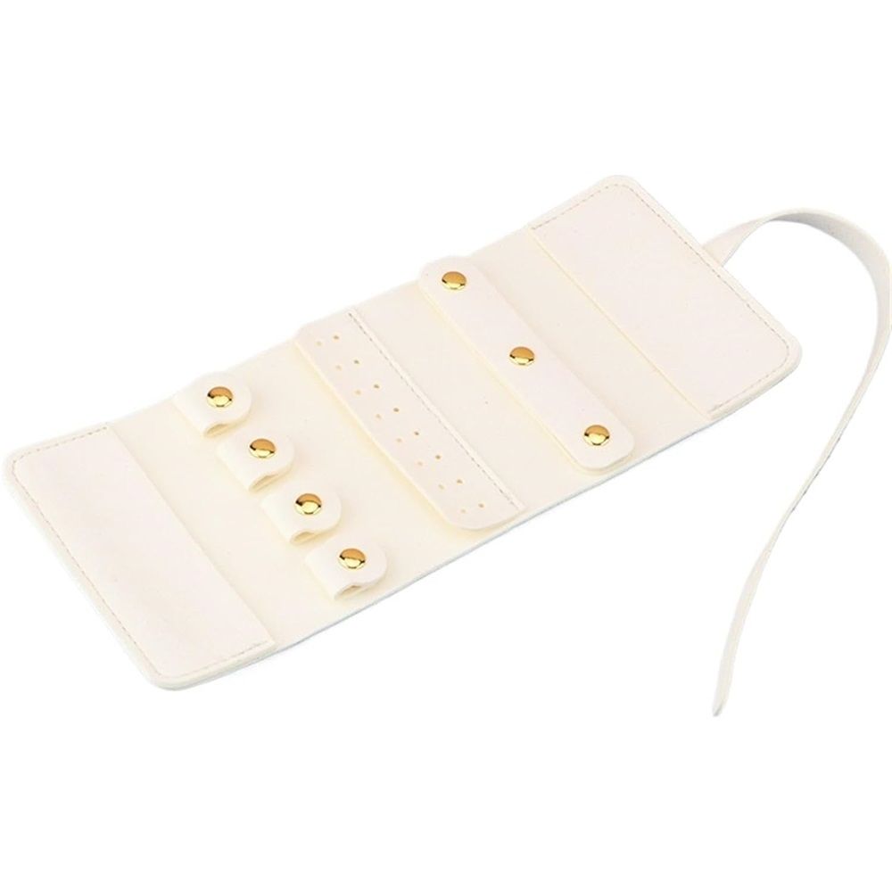 Travel Jewelry Organizer Case, Foldable Jewelry Roll for Necklaces, Earrings, Journey-Rings, Bracelets, Brooches, Portable, white（excluding jewelry） - Image 4