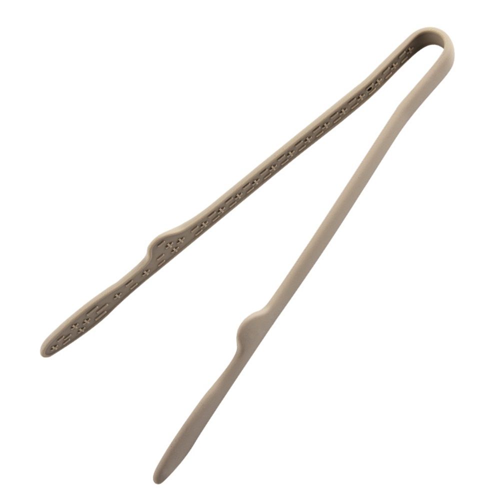 2 Pack Mini Silicone Toaster Tongs, Anti-Slip,Non-Scratch mini tongs 11 inch silicone tongs - Modern khaki - Image 1