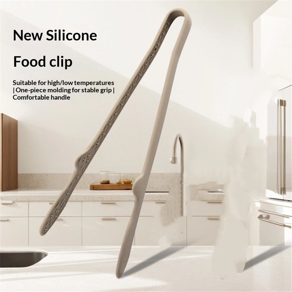 2 Pack Mini Silicone Toaster Tongs, Anti-Slip,Non-Scratch mini tongs 11 inch silicone tongs - Modern khaki - Image 5