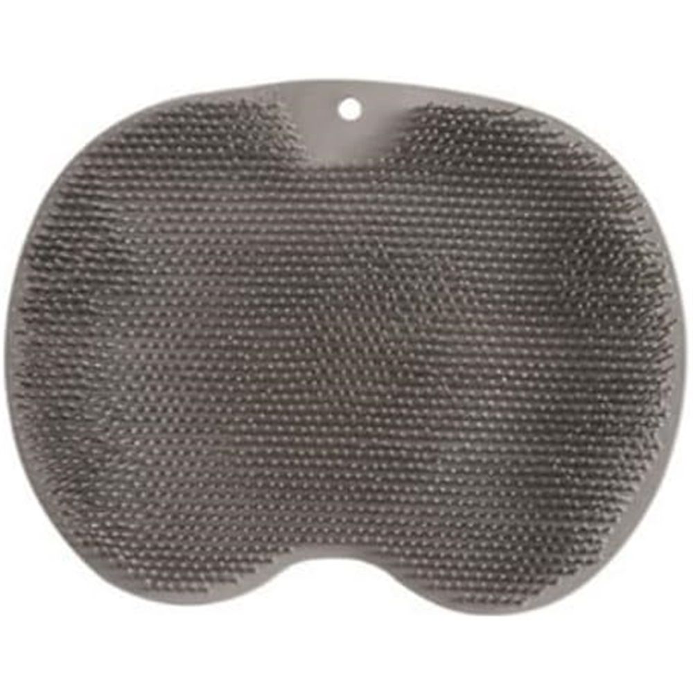 Shower Foot Scrubber Mat with Non-Slip Suction Cups, Non Slip Bathtub and Shower Mat with Suction Cups and Drain Holes, Foot Back Cleaning Pad Back Washer Exfoliating Bath Wash Pad (Grey) - Image 1