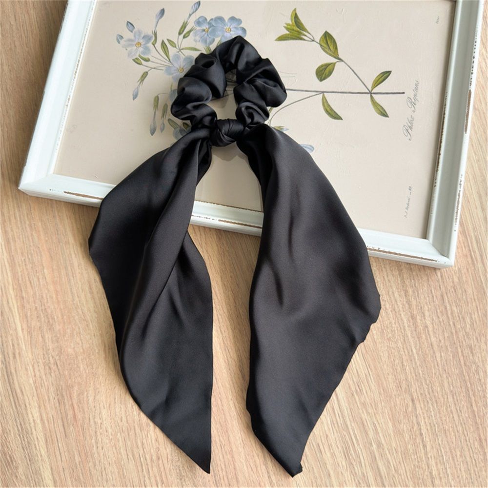 6 PCS Hair Scarf Scruncheis for Women Knotted Bow Hair Ties Elastic Bands Satin Hair Ribbon Scrunchy Ponytail Holder for Women and Girls（six different colors） - Image 4