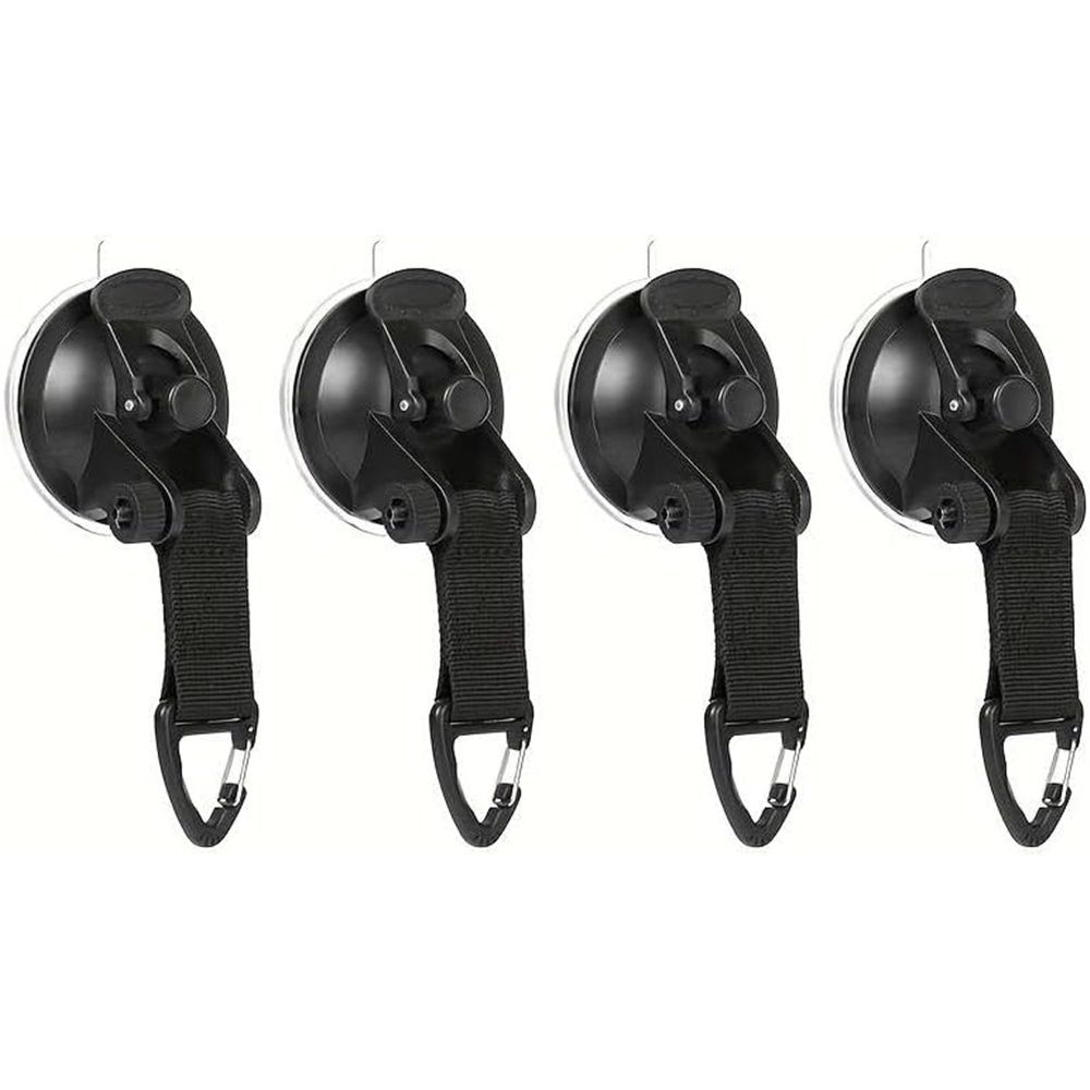 4 PCS Suction Cups Heavy Duty with Hooks,Outdoor Strong Suction Cup Wall Anchor for Camping Tarp Accessory,Car Side Awning,RV Boat Window Glass Camping Trap - Image 1