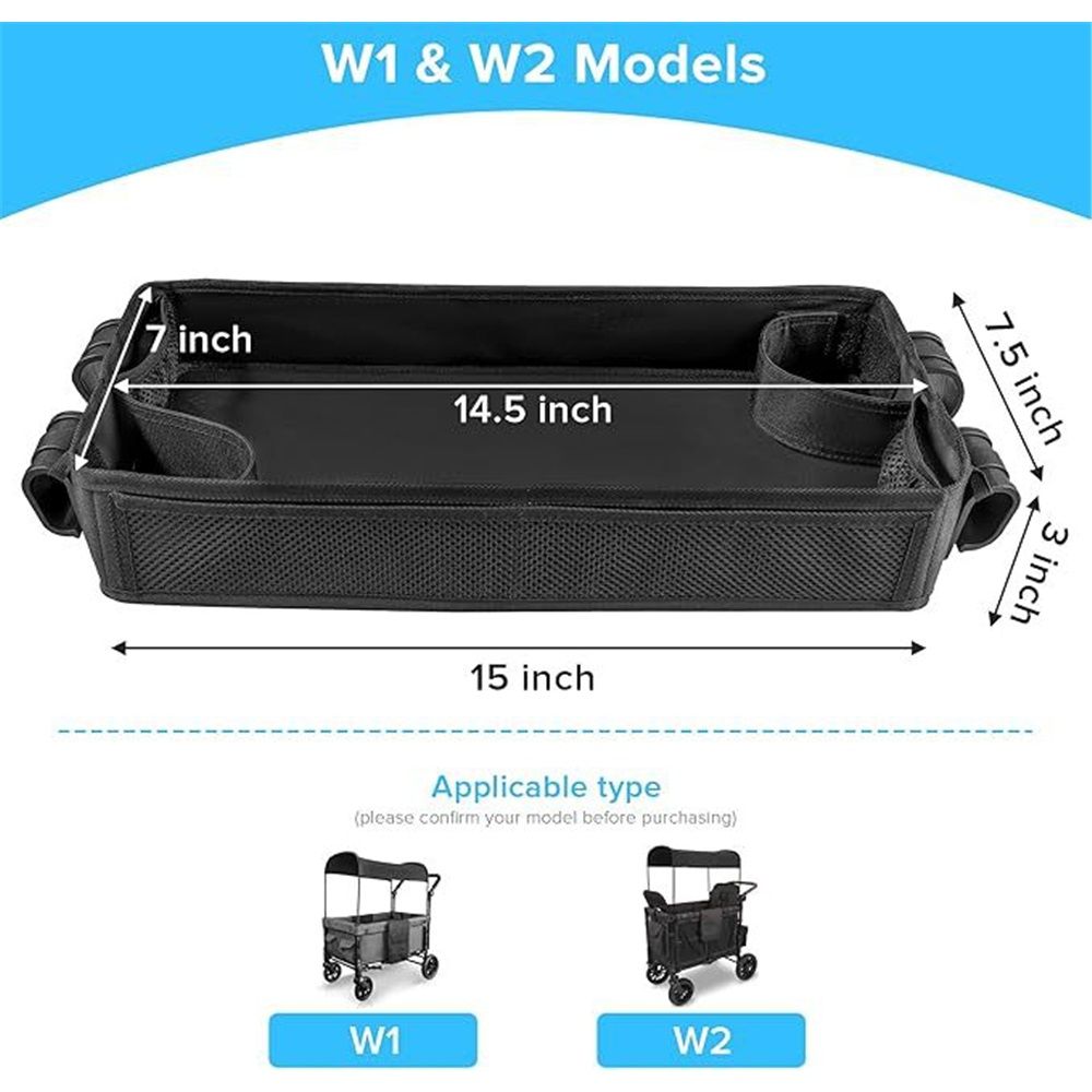 Stroller Snack Tray Compatible with Wagon - Upgraded with Extra Thick Base, for Added Durability（black） - Image 4