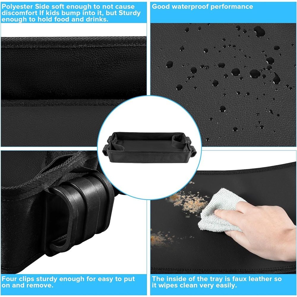 Stroller Snack Tray Compatible with Wagon - Upgraded with Extra Thick Base, for Added Durability（black） - Image 5