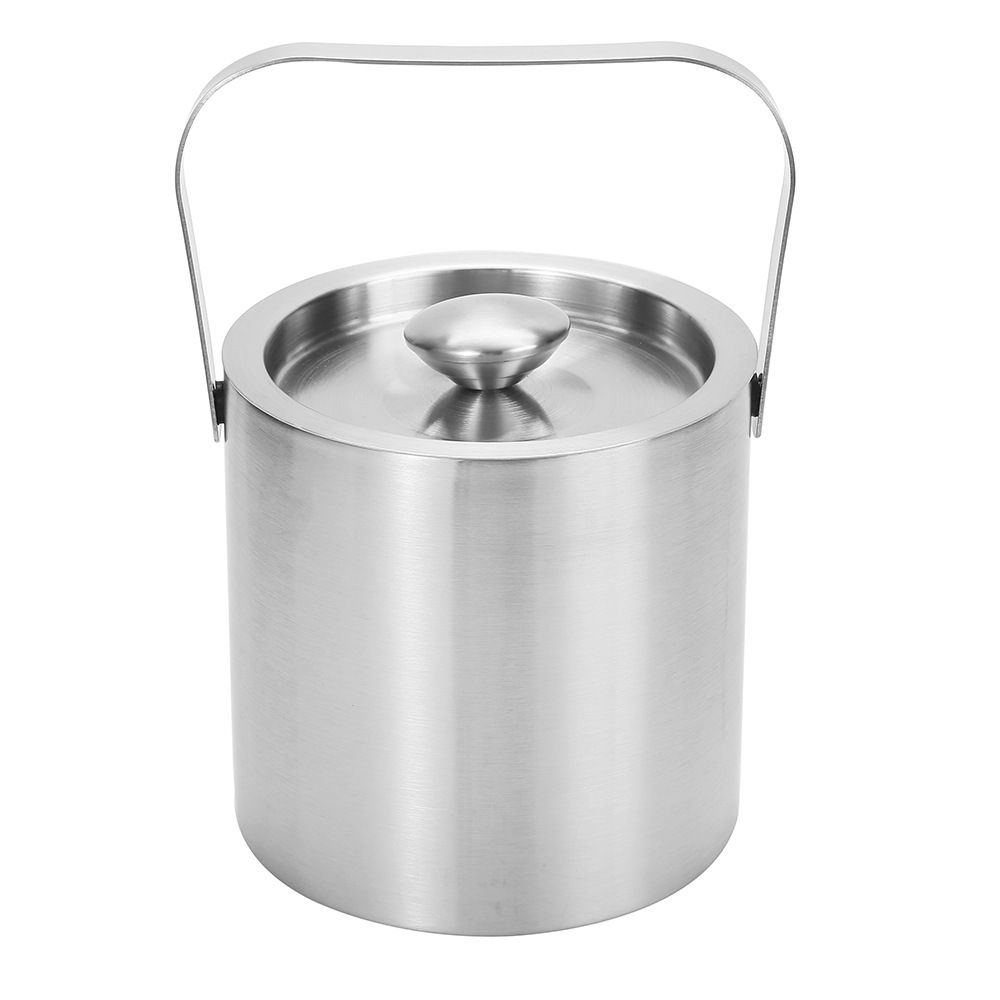 Mini Ice Bucket Portable Double Wall Ice Bucket ,Stainless Steel Hotel Bucket/Champagne/Beverage Bucket,Size 1.3 Liters,Serveware for Party,Event,and Camping - Image 1
