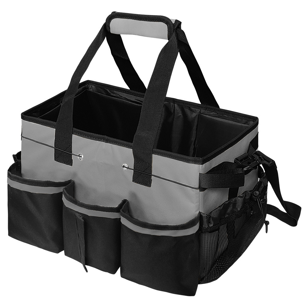 Gray Cleaning Kit - Multi-Purpose Cleaning Supplies Organizer Bag - Image 1