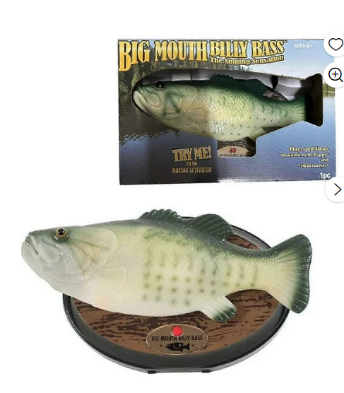 Singing Fish Decoration - Green with Square Base - Image 1
