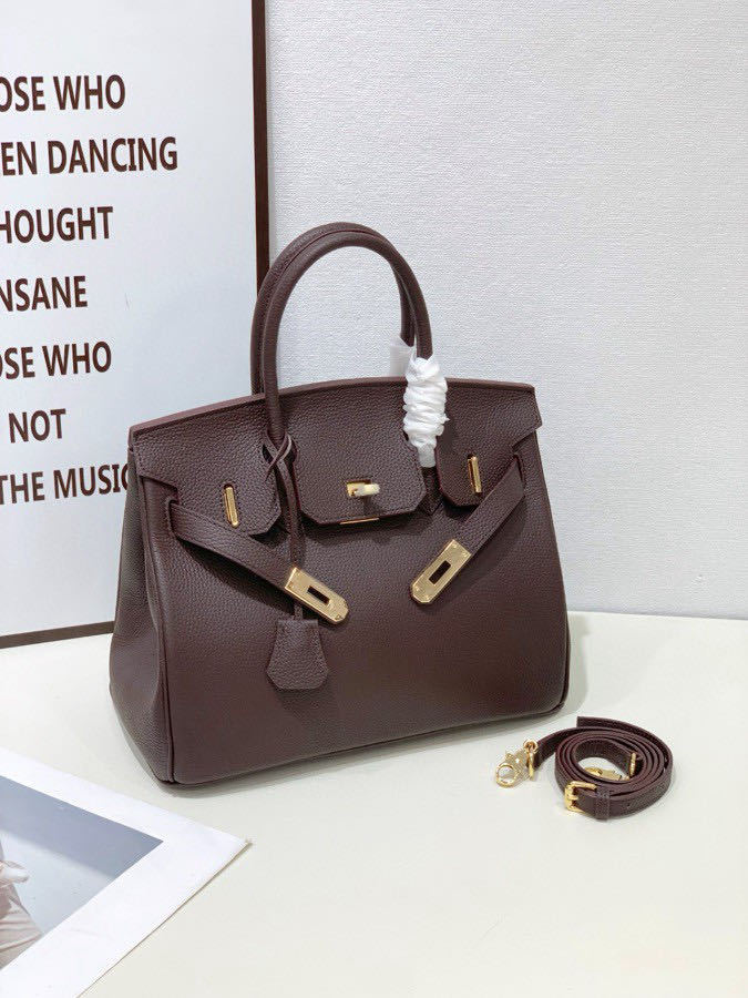2025-Euro-american Elegant Crocodile Leather Handbag Bag-Birkin 30, ebony,palladium Hardware - Image 1