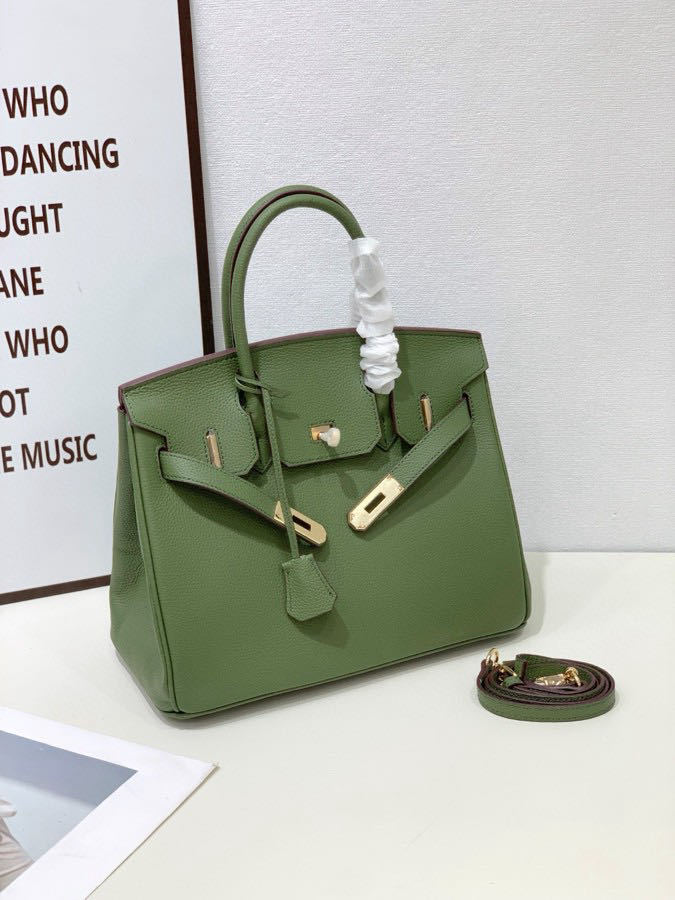 2025- Euro-american Elegant Crocodile Leather  Handbag Bag - Birkin 30,olive colour ,palladium Hardware - Image 1