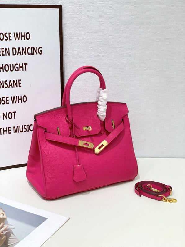 2025- Euro-american Elegant Crocodile Leather  Handbag Bag - Birkin 25,rose red ,palladium Hardware - Image 1
