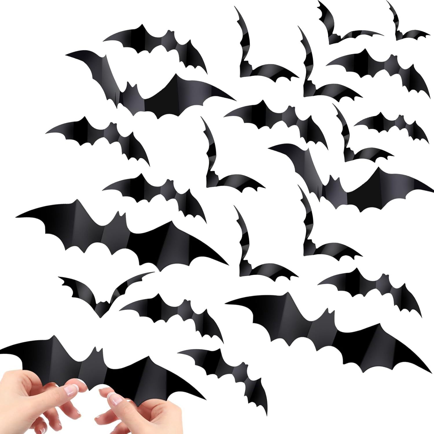 Halloween Bat Wall Stickers - Removable Spooky Decor Decals - Image 1
