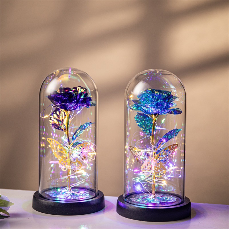 Purple & Silver Butterfly Lantern - Festive Decorative LED Light - Image 4