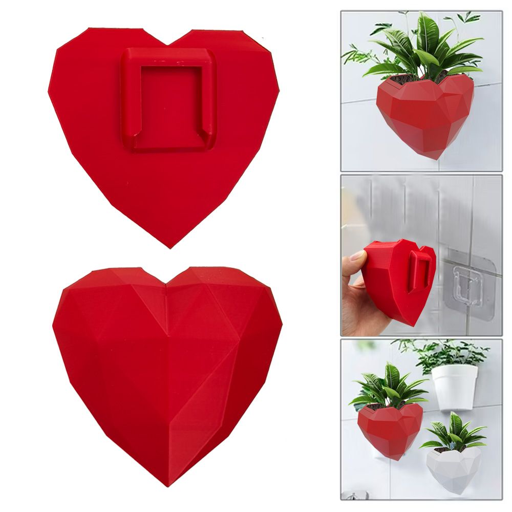 Wall Mounted Planter - NO DRILLING,Houseplant Wall Display Ideas,3D Printed Wall Planter with Drainage Tray - Image 1