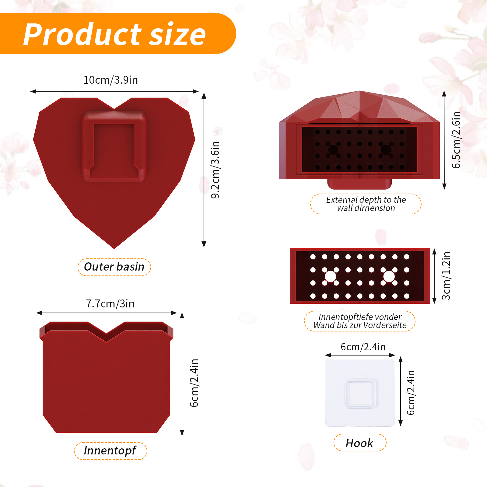 Wall Mounted Planter - NO DRILLING,Houseplant Wall Display Ideas,3D Printed Wall Planter with Drainage Tray - Image 3