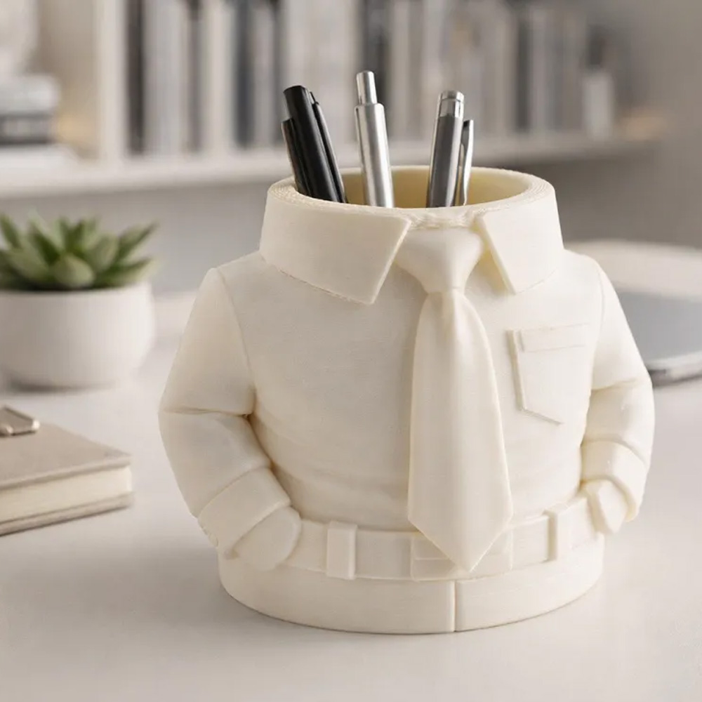 Hirt & Tie Pen Holder – Stylish 3D Printed Desk Organizer - Image 1