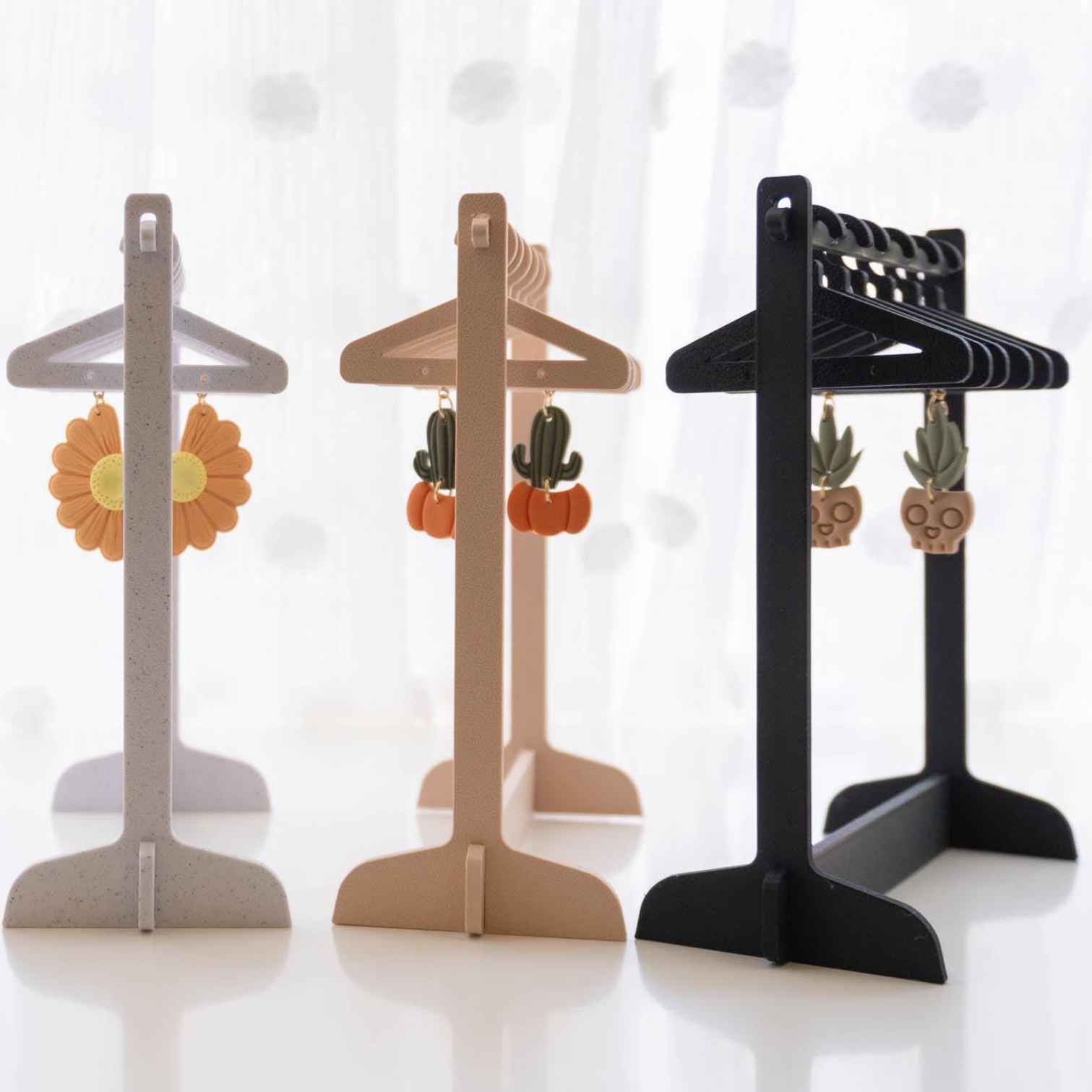 Earring Holder,Earring Display, Earring Hanger, , Jewelry Display Jewelry hanger Multiple style hangers available, clothing rack for earrings（brown） - Image 1