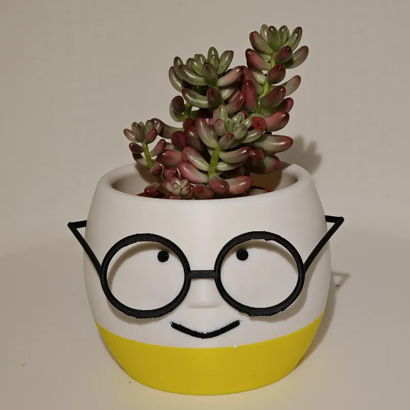 Simple and adorable 3D printed glass flower pots—use them to decorate your home! White and red, single piece. - Image 4
