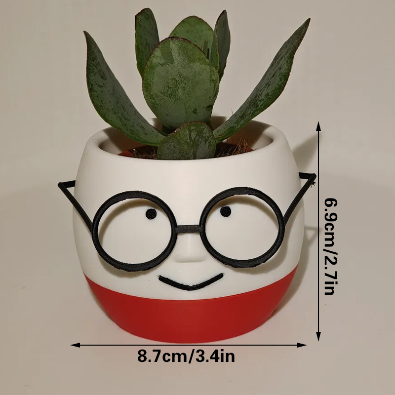 Simple and adorable 3D printed glass flower pots—use them to decorate your home! White and red, single piece. - Image 5