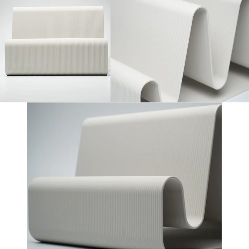 3D Printed Streamlined Desktop Organizer - Minimalist Desktop Stand (White) - Image 4