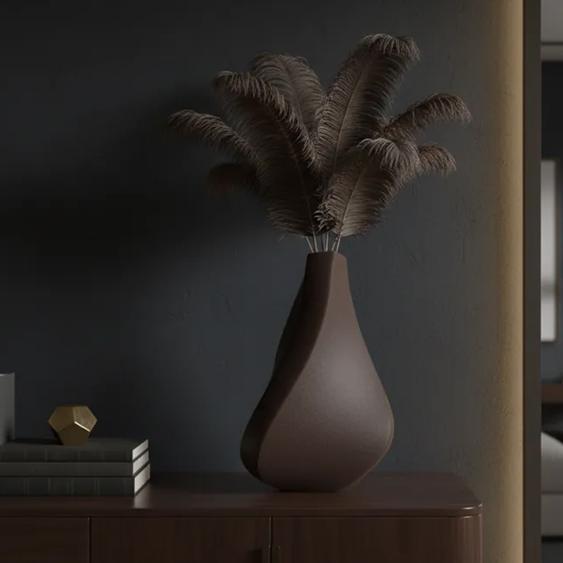 3D-printed sculpture of a contemplative vase,black - Image 2