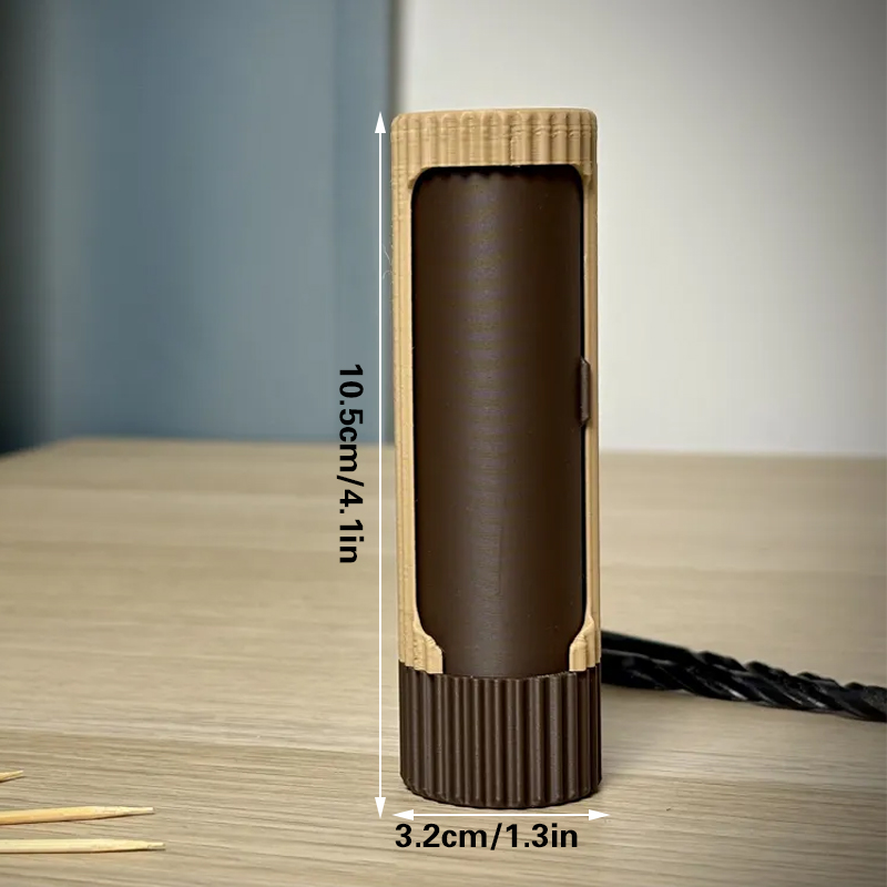Compact 3D-printed rotating organizer capsule, 1.3 inches long x 4.1 inches high. - Image 1
